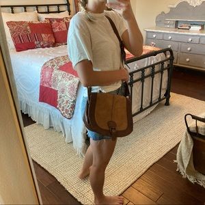 Fossil Brown Leather Crossbody Bag